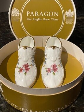 Paragon Fine Bone China Mandarin Two Post Slippers (A pair) In Original Box